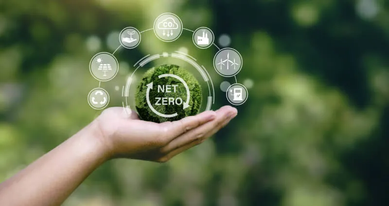 A picture indicating features of Net Zero policies