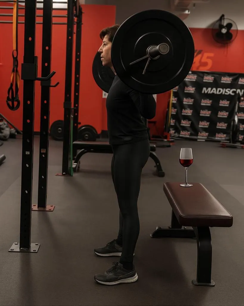 wine in gym