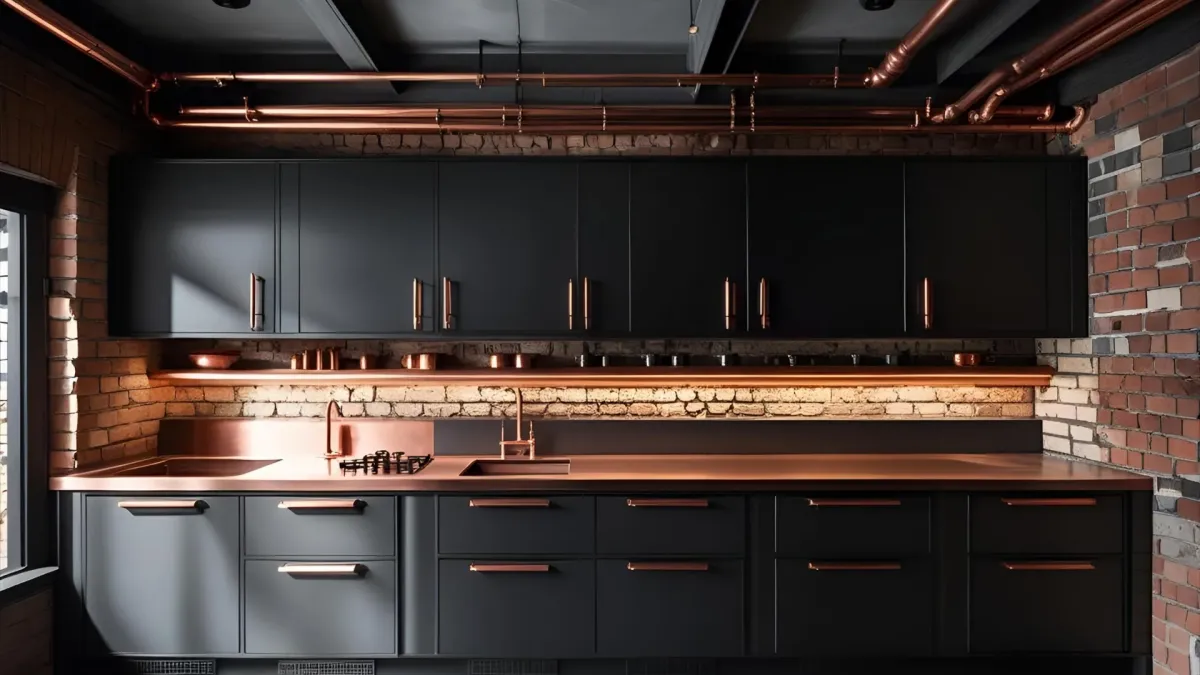 Atlanta Kitchen Featuring Open Shelving, Subway Tile, Stainless Steel Counters