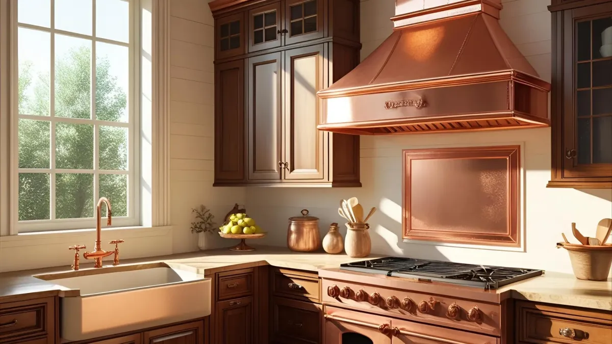 Traditional Kitchen With Copper Range Hood