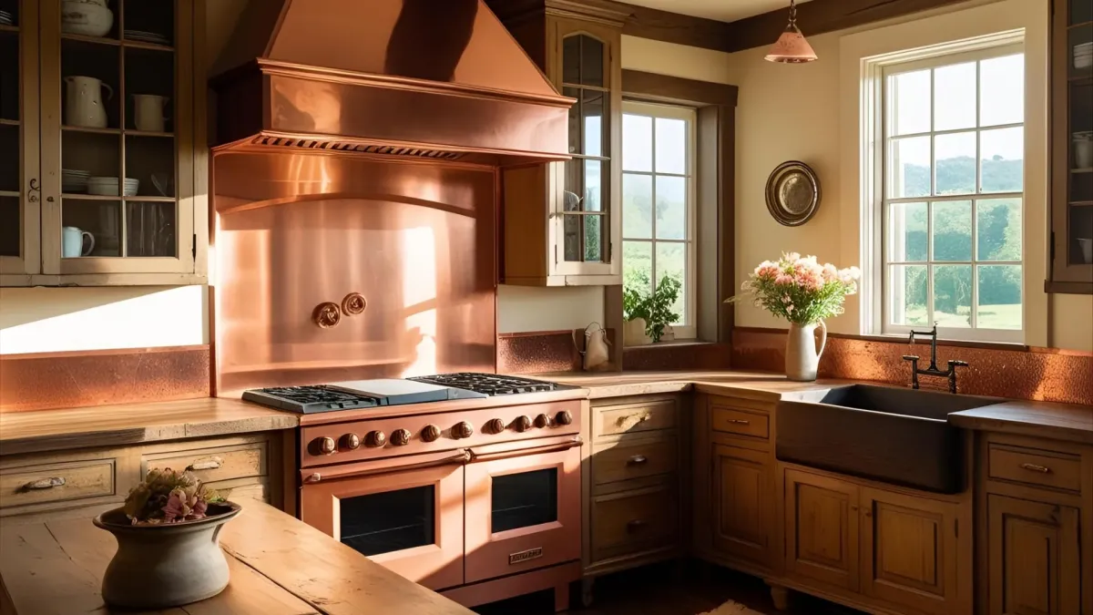 Traditional Kitchen With Copper Range Hood