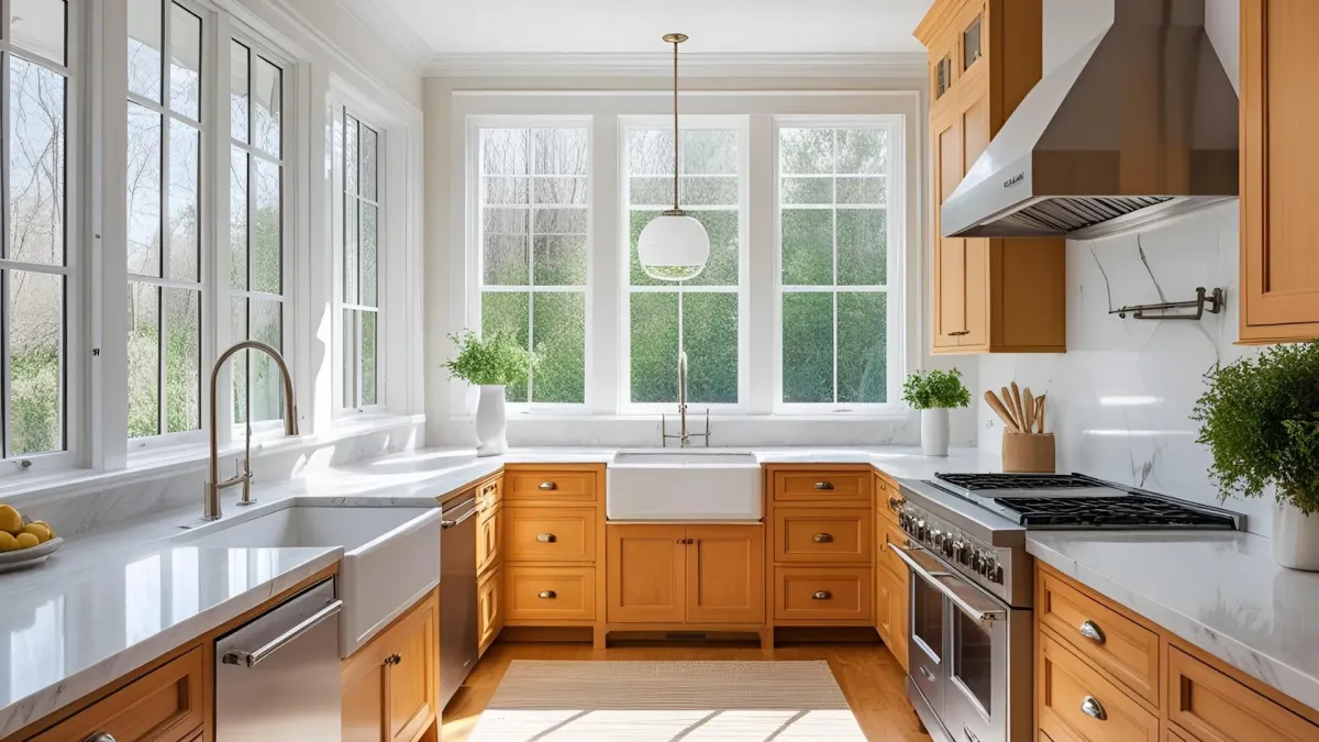 Kitchen With Blend of Classic and Sleek Finishes