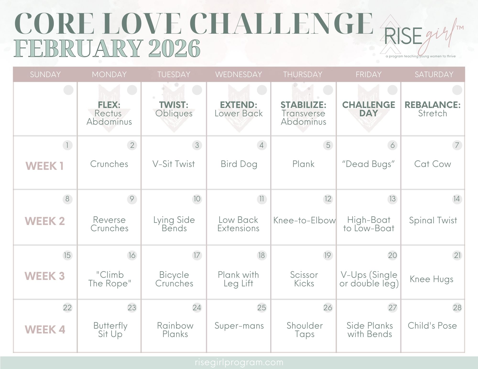 Movement Challenge of Month: Core Love