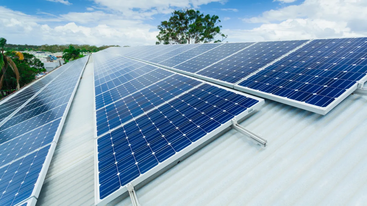 Solar panels on a commercial property in Mildura, showcasing the importance of regular cleaning to maximise energy efficiency and maintain optimal performance.