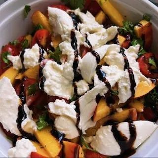 Peach Burrata Caprese