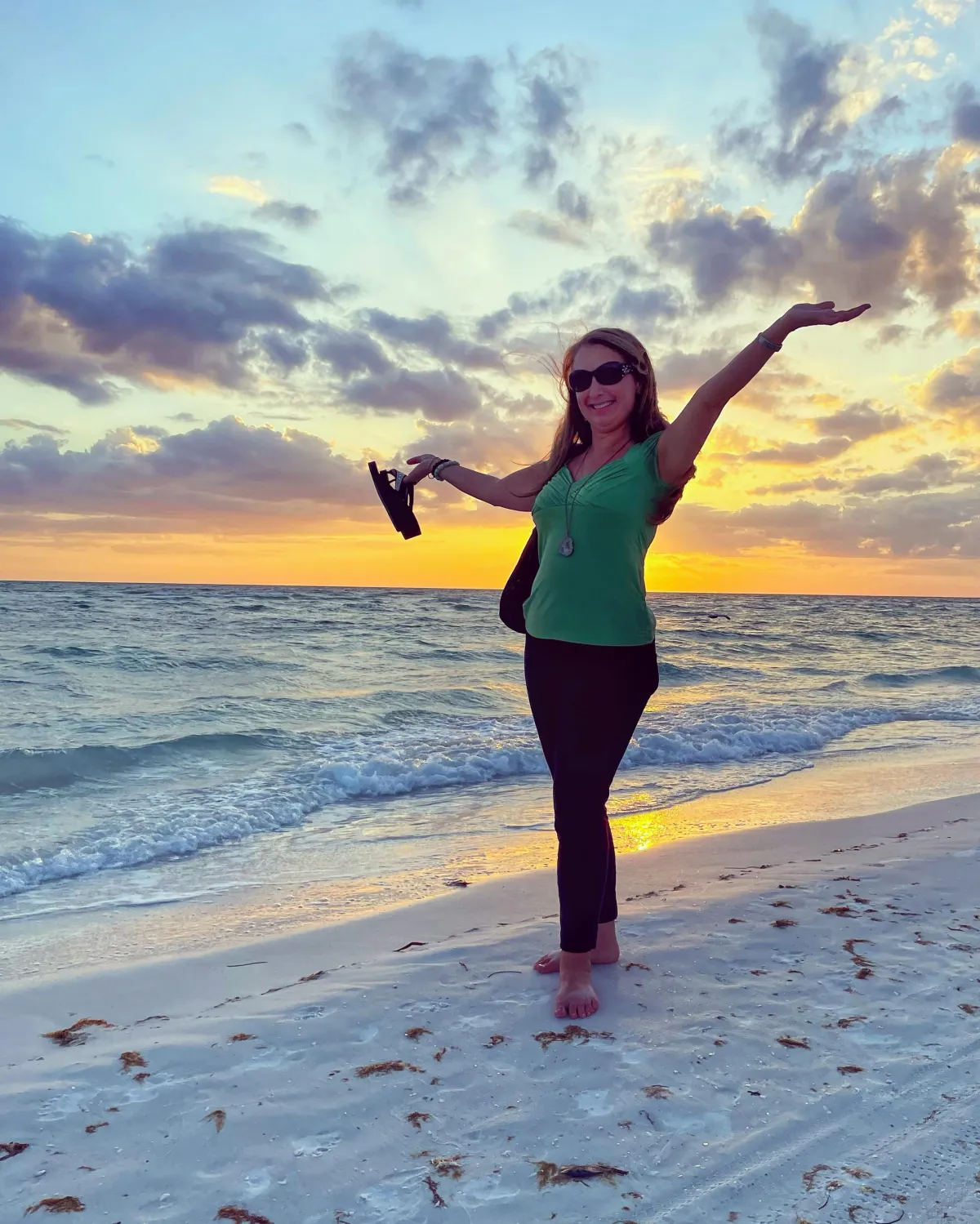 Vibrant walk on the beach