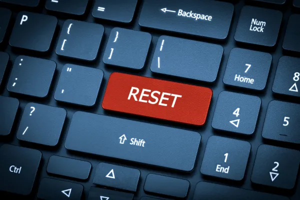 Financial reset button on keyboard