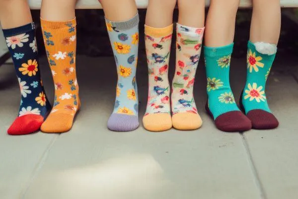 children wearing socks