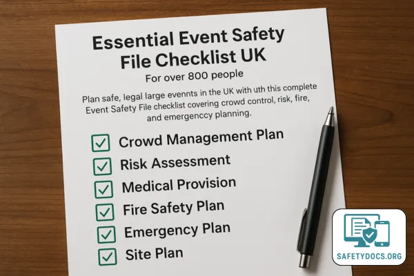 Essential Event Safety File Checklist UK (800+)