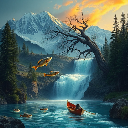 Art Deco-inspired illustration depicting "Emergency Water Removal in Dillon, Colorado." The image features a vintage-style boat with geometric patterns, equipped with pumps and hoses, amid the serene backdrop of Lake Dillon. A dramatic mountain range with snow-capped peaks enhances the picturesque Colorado landscape. The sky transitions from cerulean blue to soft pastels, symbolizing hope. Playful reflections in the water create whimsy, while stylized water droplets glisten like diamonds. Retro buoy markers with Art Deco designs float nearby, and local flora such as pine trees and wildflowers add character. The vibrant color palette featuring deep greens, bright blues, and gold accents captures the essence of Dillon’s emergency water removal efforts and its natural beauty.