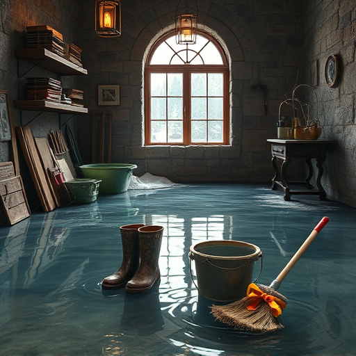 Alt text: Blog cover image illustrating "Emergency Water Removal in Fairplay, Colorado." The scene features a rugged Colorado landscape with dramatic misty mountain peaks in the background. In the foreground, a flooded area is depicted, showcasing pooling water around broken branches and debris, highlighting the urgency for water removal. Industrial water removal equipment, including powerful pumps and hoses, is strategically placed to suggest action and efficiency without human figures. The mood is urgent and professional, characterized by a color palette of deep blues and earthy greens, reflecting the seriousness of the situation and the region's natural beauty. A quirky detail includes an enthusiastic squirrel peering from behind a tree, observing the machinery, adding a light-hearted touch. Ominous clouds roll in while sunlight breaks through, illuminating patches of dry ground, symbolizing hope amid chaos. The overall composition captures the theme effectively while engaging viewer curiosity.