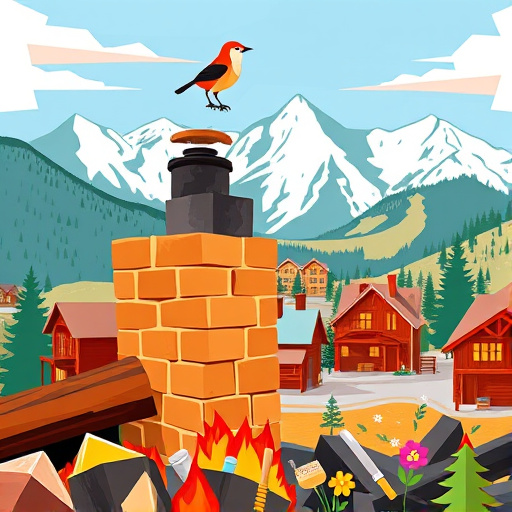 A serene and impactful cover image depicting water damage restoration in Marble, Colorado. The focal point is a stylized, minimalistic mountain home with a distressed side illustrating water damage, accompanied by a gentle flow of water cascading from the roof eaves. Lush green pine trees frame the scene, their reflections shimmering in a small, calm lake. In the foreground, an abstract splash of water droplets suggests the restoration process, with subtle depictions of a mop and bucket adding personality without overwhelming the landscape. The mood radiates calm and reassurance, symbolizing hope and renewal. The background features a soft gradient sky transitioning from muted blues to warm oranges, representing a new beginning after a storm. Utilizing clean lines and a color palette of soft blues, gentle greens, and earthy neutrals, this minimalist composition beautifully captures the essence of restoration and the tranquility of nature, making it an inviting blog cover image.