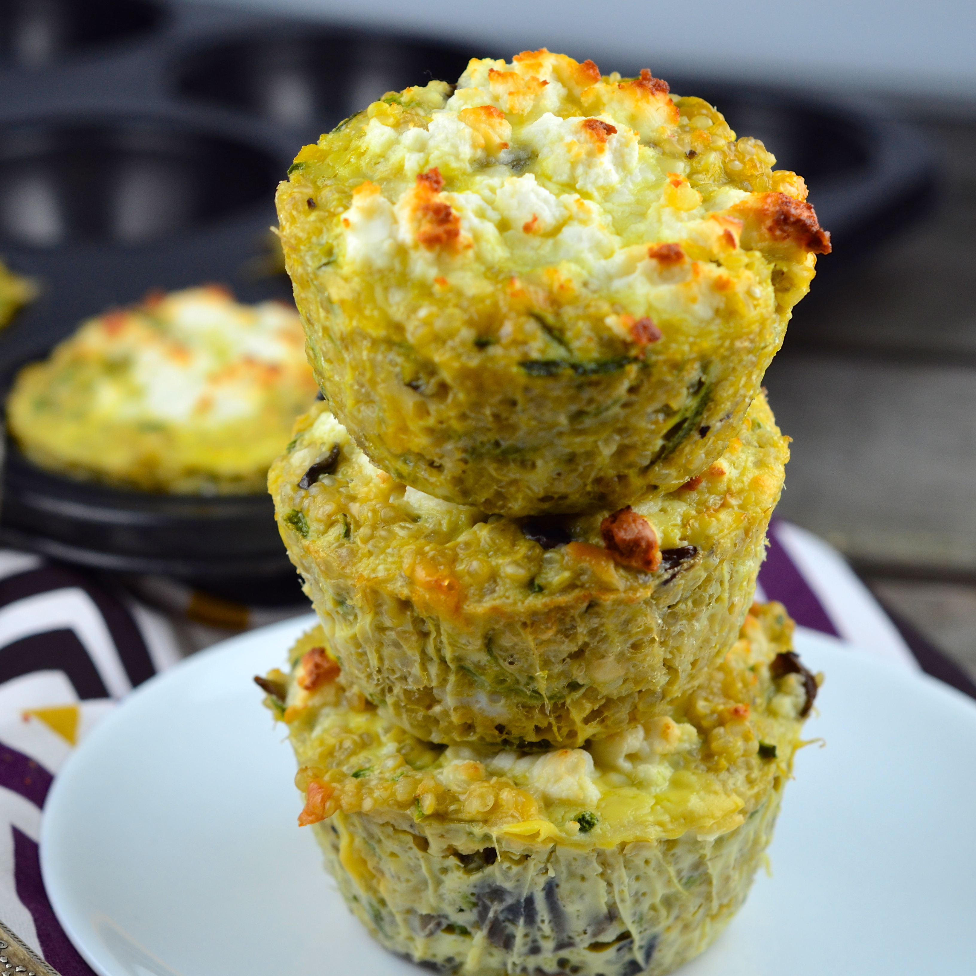 Quinoa, zucchini and mushroom muffin
