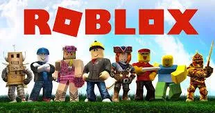 Roblox logo and game characters