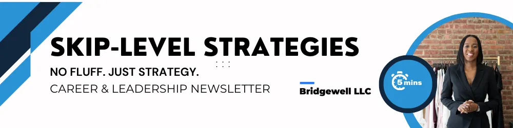 Skip Level Strategies Newsletters cover photo with the words 'Skip Level Strategies Newsletters: Strategy, Career & Leadership'.