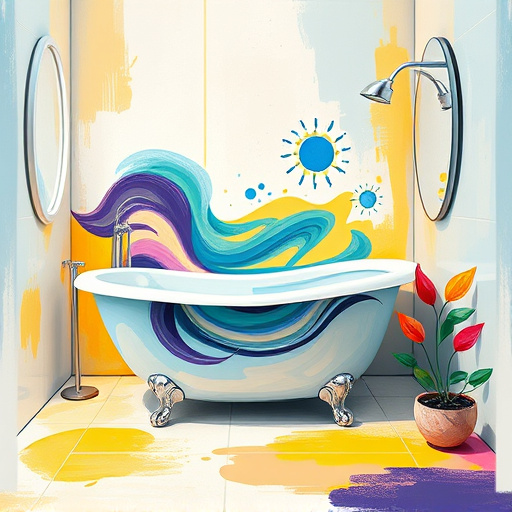 A dynamic and inviting cover image for a blog about on-demand bathroom remodeling services, showcasing a beautifully renovated bathroom with a stunning freestanding tub at the center. The space is surrounded by lush greenery and vibrant houseplants that enhance the environment. Elegant hexagonal tiles adorn the walls, reflecting light from an ornate chandelier, contributing to a luxurious and comfortable ambiance. A sleek vanity unit with stylish fixtures displays the latest trends in bathroom design, complemented by a large mirror that amplifies the open feel.
The tone is professional yet approachable, encouraging potential customers to envision their own remodeling projects. Playful elements like colorfully patterned towels on a towel rack and whimsical bath products organized on the vanity add a quirky touch. A rubber duck peeks out from behind a plant, infusing charm into the sleek design.
In the background, a softly lit window reveals a tranquil sky, creating a serene, spa-like atmosphere. The color palette features soothing earthy tones, warm whites, soft pastels, and accents of greenery, promoting relaxation and rejuvenation. This realistic portrayal meticulously details design elements, inspiring creativity and excitement about bathroom transformation while remaining inclusive for all viewers.