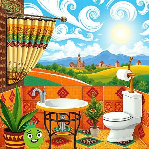 Photorealistic blog cover image depicting a beautifully renovated bathroom themed around "Trusted Bathroom Contractors in Berea, Kentucky." The scene features a stunning freestanding bathtub surrounded by elegant stone tiles, complemented by a small potted plant for a fresh touch. Soft, natural light filters through a frosted window, creating a calm atmosphere. A plush bath mat and neatly arranged toiletries enhance the inviting feel. The warm color palette includes soft taupes, whites, and hints of sage green, conveying professionalism and trust. Unique details like a vintage-style clock designed as a showerhead add character. A discreet toolbox in one corner hints at skilled craftsmanship, while wood accents on cabinetry provide a homey yet sophisticated vibe. The overall composition blends modern luxury with functional comfort, appealing to homeowners interested in bathroom renovations.