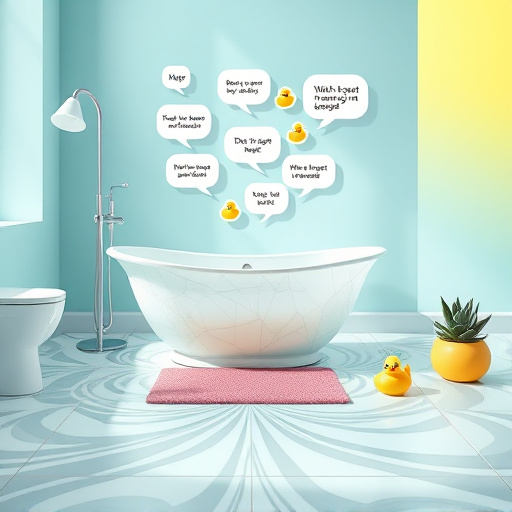 Alt Text: A vibrant FolkArt-style cover image depicting a beautifully renovated bathroom themed around remodeling expertise in Nicholasville, Kentucky. The focus is on a vintage clawfoot tub decorated with colorful floral patterns, surrounded by lush potted plants. The intricately designed floor tiles showcase a mosaic of blues and greens, creating a fresh atmosphere. In the background, a frosted window reveals a charming Kentucky landscape with rolling hills and a blue sky, enhancing the tranquil environment. Soft sunlight filters into the space, highlighting warm glows and gentle shadows that create an inviting atmosphere. Quirky details include a playful rubber duck floating in the tub and a towel rack shaped like a whimsical tree. The walls feature small framed illustrations of bathroom tools and materials, adding a humorous touch. The overall color palette combines pastels with earthy tones and vibrant accents, inviting viewers to envision a transformative bathroom remodeling experience that reflects skill and creativity while celebrating the spirit of Nicholasville, Kentucky.