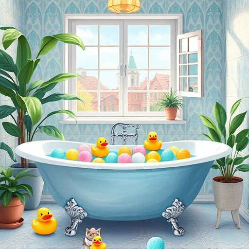 A captivating blog cover image showcasing "Local Bathroom Renovation Packages in Eminence, Kentucky." The image features a modern bathroom design that artfully blends traditional and contemporary elements. Sleek fixtures and a playful mosaic tile design reflect Kentucky charm, while a soothing color palette of soft pastels and lively accents creates a calm yet inviting atmosphere. Prominent visuals include innovative shelving and a chic freestanding bathtub, complemented by potted plants that bring nature indoors, enhancing the warm and homely vibe. In the background, a whimsical representation of Eminence emerges with rolling hills and quaint houses illustrated in a futuristic style, utilizing geometric patterns to symbolize innovation in home renovations. Quirky details such as a floating faucet and colorful bathroom accessories, shaped like local animals or plants, add to the playful yet sophisticated tone. This vibrant image invites readers to explore the exciting possibilities of transforming their bathrooms into artistic and relaxing spaces, while maintaining a connection to local flair.