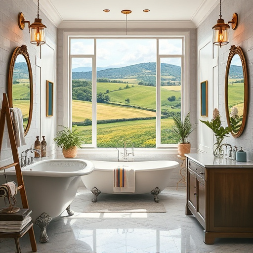Blog cover image featuring an ornate lever faucet with intricate Pre-Columbian carvings and natural motifs like swirling vines and water patterns, surrounded by tools such as wrenches, pipes, and colorful rubber gaskets arranged in a circle. Set in a warm bathroom with textured stone tiles in earthy tones of terracotta, cream, and soft browns, enhancing the tranquil ambiance. A large decorative mirror with geometric designs mirrors the pre-Columbian theme in the background. A potted plant adds greenery, while soft light creates gentle shadows for warmth. The scene includes a whimsical rubber duck next to the faucet, symbolizing fun and inclusivity in accessible design. Textured backgrounds with woven fabrics and ceramic tiles enrich the visual, using an earthy color palette of greens, browns, and soft blues, reflecting a commitment to comfort and accessibility in bathroom spaces, all while celebrating the beauty of functional design.