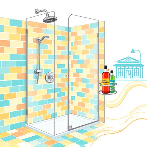 A conceptual art piece depicting the theme of "Best Bathroom Remodeling Company in Danville, Kentucky." The image showcases a beautifully transformed bathroom scene featuring a large soaking tub surrounded by lush ferns and potted flowers, illuminated by soft, warm light filtering through a sunlit window. The floor is adorned with an intricate mosaic of blues and whites, resembling flowing water, which enhances the calming atmosphere. A rubber duck floats playfully in the tub, adding a quirky touch to the sophisticated design. The wall features a stylish vanity with an ornate mirror reflecting delicate fairy lights that twinkle like stars, infusing a hint of whimsy. The background subtly hints at Danville's natural landscape, with rolling hills and cheerful greenery visible through the window. The serene aqua tones and earthy neutrals dominate the color palette, creating a soothing ambiance ideal for relaxation and rejuvenation. This art piece encapsulates the essence of bathroom luxury and comfort, appealing to potential customers seeking inspiration for their dream bathroom retreat.