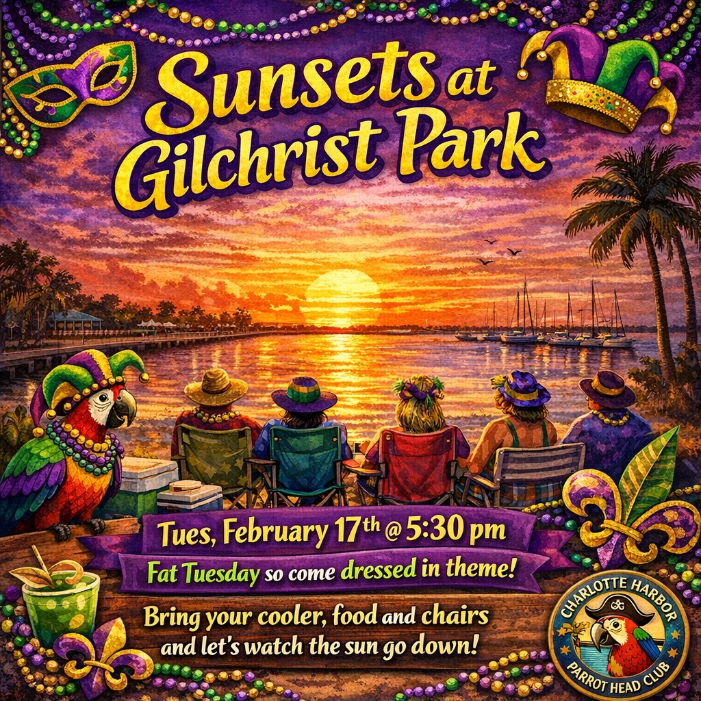 Sunsets at Gilchrist – A New Monthly Parrothead Tradition!