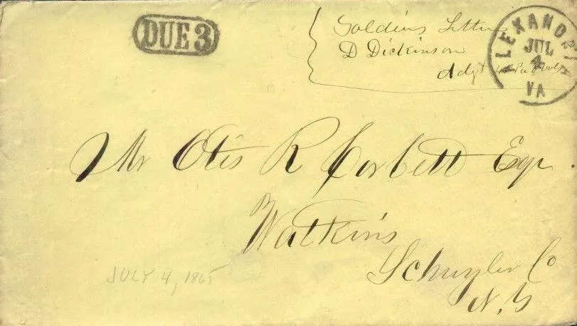 Soldiers Letter from American Civil War