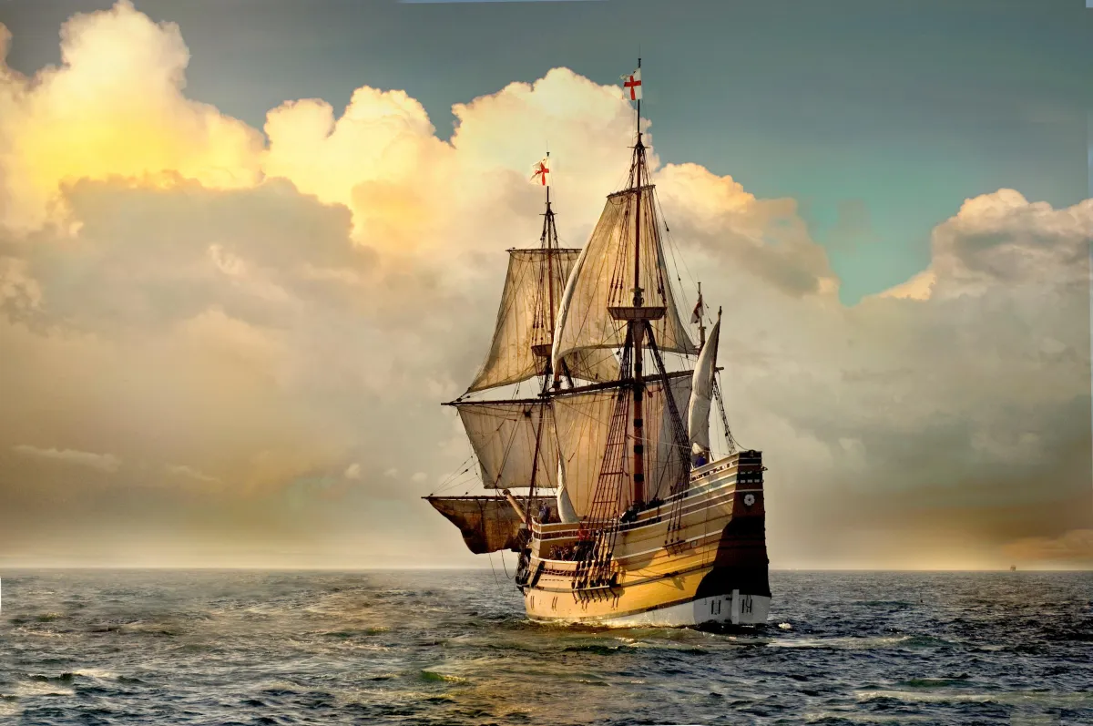 The Mayflower sets sail