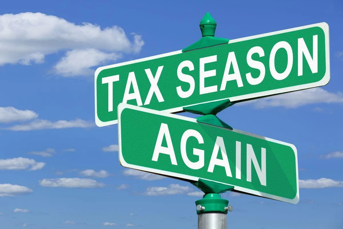 tax season again street sign
