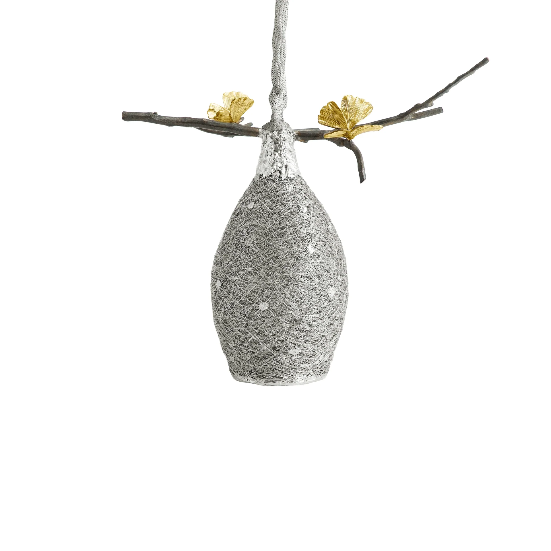 executed at the highest level of handcraftsmanship, each Coccoon Pendant Lamp is rendered in solid brass with etched cocoon-shaped vessels.