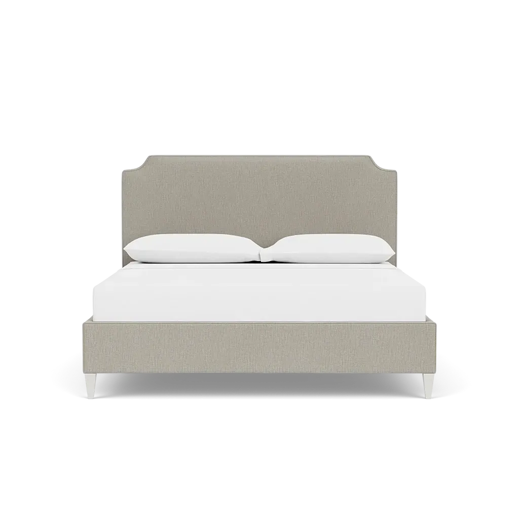 sleek and fully upholstered, the Clara Bed's refined design blends with a variety of furniture styles
