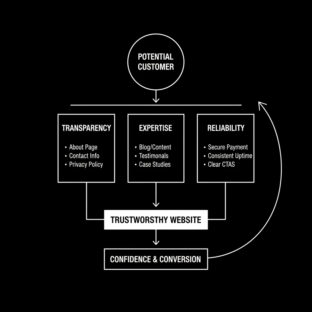 What makes a website trustworthy to potential customers
