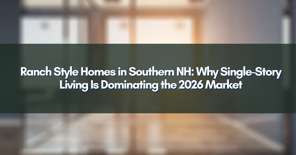 Modern ranch style home in Bedford NH with single-story layout and open floor plan