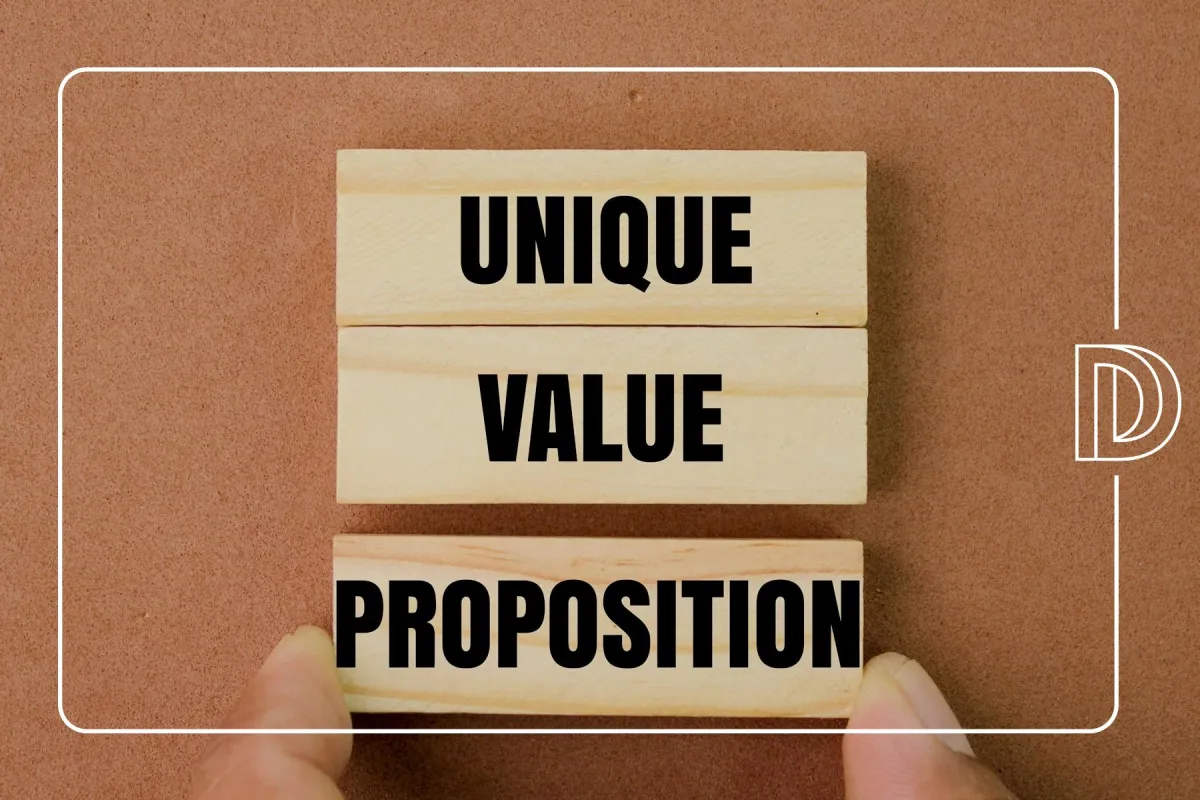 wooden arrangement with the words Unique Value Proposition