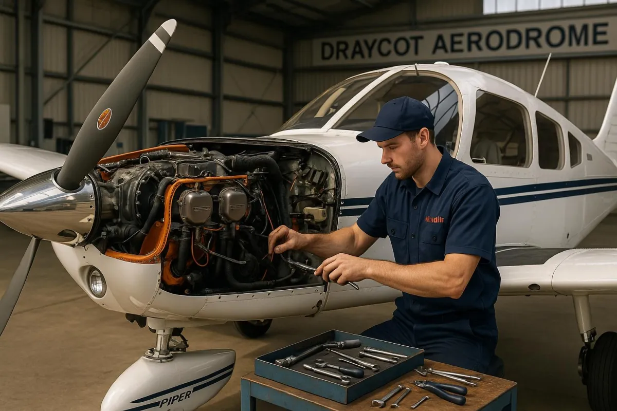 Piper PA28 aircraft maintenance inspection