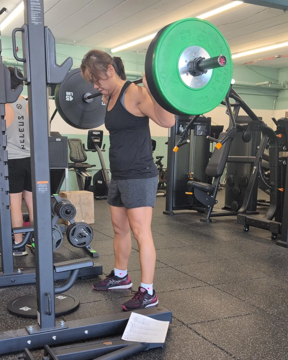 By Maria doing loaded squats, she is extending her lifespan and enhancing her quality of life.