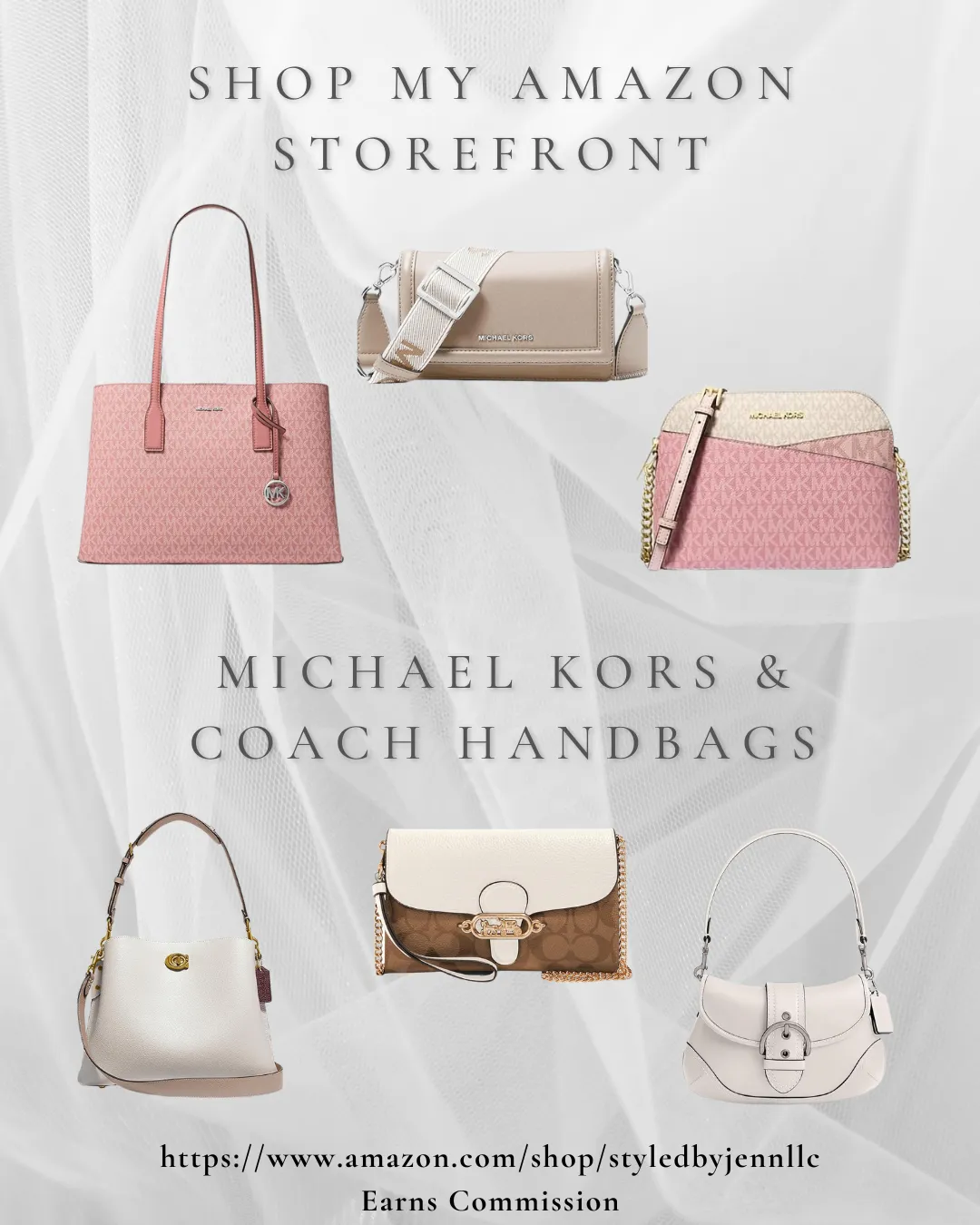Amazon Coach and Michael Kors handbags – stylish selection featuring three designer bags from each brand, perfect for elevating your wardrobe.