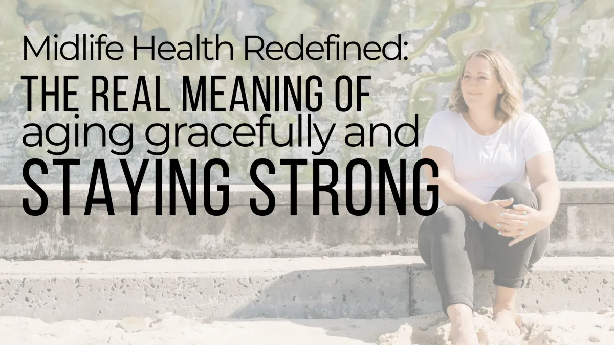 Confident midlife woman smiling outdoors — representing strength, calm, and graceful ageing