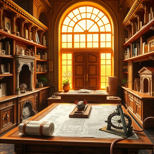 A luxurious Baroque-style illustration depicting a home remodeling contract scene. Central to the image is an ornate, intricately carved wooden desk draped with rich velvet fabric, featuring gilded accents and elaborate scrollwork. Surrounding the desk are oversized, curled architectural blueprints with detailed flourishes and annotations, resembling ancient parchment scrolls. In the opulent background, grand marble columns, luxurious draperies, and shimmering chandeliers create a lavish setting that emphasizes grandeur and craftsmanship. Playful miniature figures, styled as exaggerated busts of carpenters and designers, are tucked into ornate niches or peering over design plans, adding lively activity and personality to the scene. The color palette includes warm golds, deep reds, rich browns, with hints of emerald green and pearl white, enhancing the historic and luxurious atmosphere. Soft chiaroscuro lighting highlights textured details, creating dramatic shadows and highlights. whimsical touches, such as a floating quill or a gilded compass pointing at blueprints, add a sense of playful fantasy. This detailed and elegant illustration captures the artistic craftsmanship, opulence, and creative spirit associated with home remodeling contracts in a Baroque aesthetic.