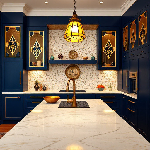 Hyperrealistic image of a contemporary kitchen remodel in Farmington, Michigan, featuring sleek white minimalist cabinetry with matte black hardware, a large central island with polished gray concrete countertop, and stainless steel appliances reflecting natural daylight. Warm wooden accents appear in barstools and open shelves, while brightly colored ceramic planters with miniature herbs add fresh, cheerful touches. Patterned dish towels hang from a towel rack, and a vintage-inspired clock with exaggerated numbers adds personality. An artistic mosaic backsplash in earthy tones enhances depth. Details include a steaming coffee cup, whimsical cookbooks, and a playful robot-shaped timer, creating an inviting atmosphere. The open-concept background reveals a cozy living area and modern lighting fixtures, with Michigan’s seasonal scenery visible through expansive windows—snow or autumn foliage—highlighting the charm of the suburban setting. The overall mood is stylish, lively, and welcoming, capturing realistic textures, reflections, and warm color tones.
