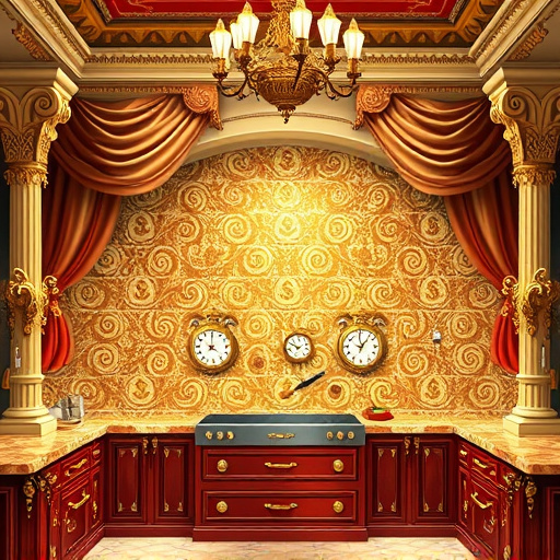 Hyperrealistic depiction of custom kitchen cabinets in Ann Arbor, Michigan, featuring modern elegance and artisanal craftsmanship. The spacious kitchen showcases sleek, handcrafted wooden cabinets with intricate carved floral motifs, artisan metal handles, and a rich cherry finish reflecting natural light. The polished marble countertops with delicate veining are adorned with vintage-inspired accessories, including a retro tea kettle and a colorful fruit bowl. A cozy corner displays a whimsical tea set with mismatched cups, adding charm. In the background, a large window reveals vibrant fall foliage in amber, scarlet, and gold leaves outside. The scene is bathed in soft, natural lighting that highlights textures—the wood grain and marble reflections—and employs a warm palette of browns, reds, and earth tones. Overall, the atmosphere blends urban sophistication with cozy character, emphasizing craftsmanship, locality, and personalized design in a hyperrealistic style.