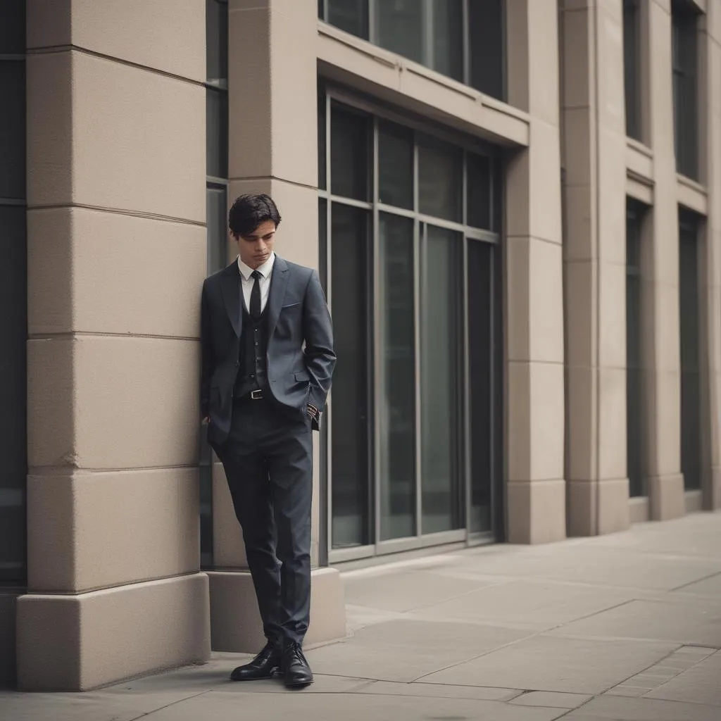 Employee outside building