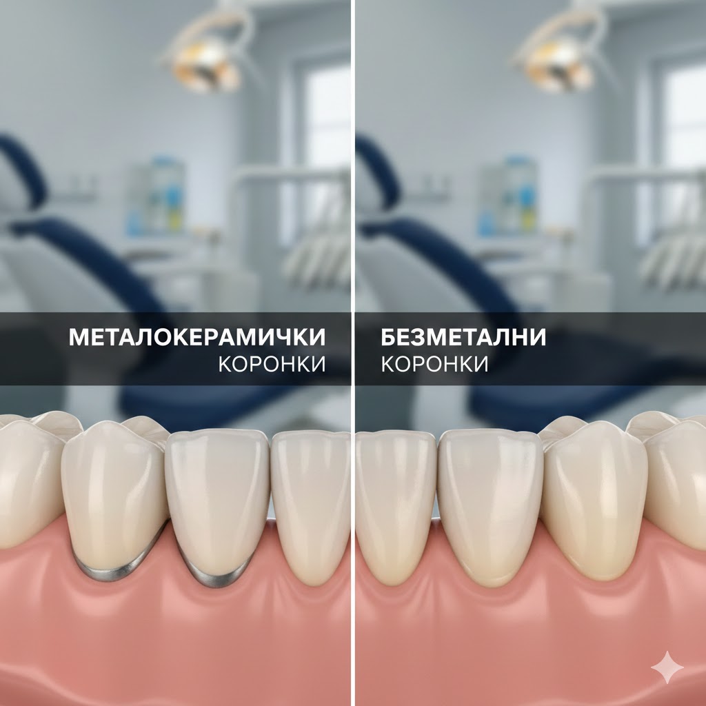 Металокерамички или Безметални Коронки: Која е најдобрата опција за вашата насмевка во Скопје?