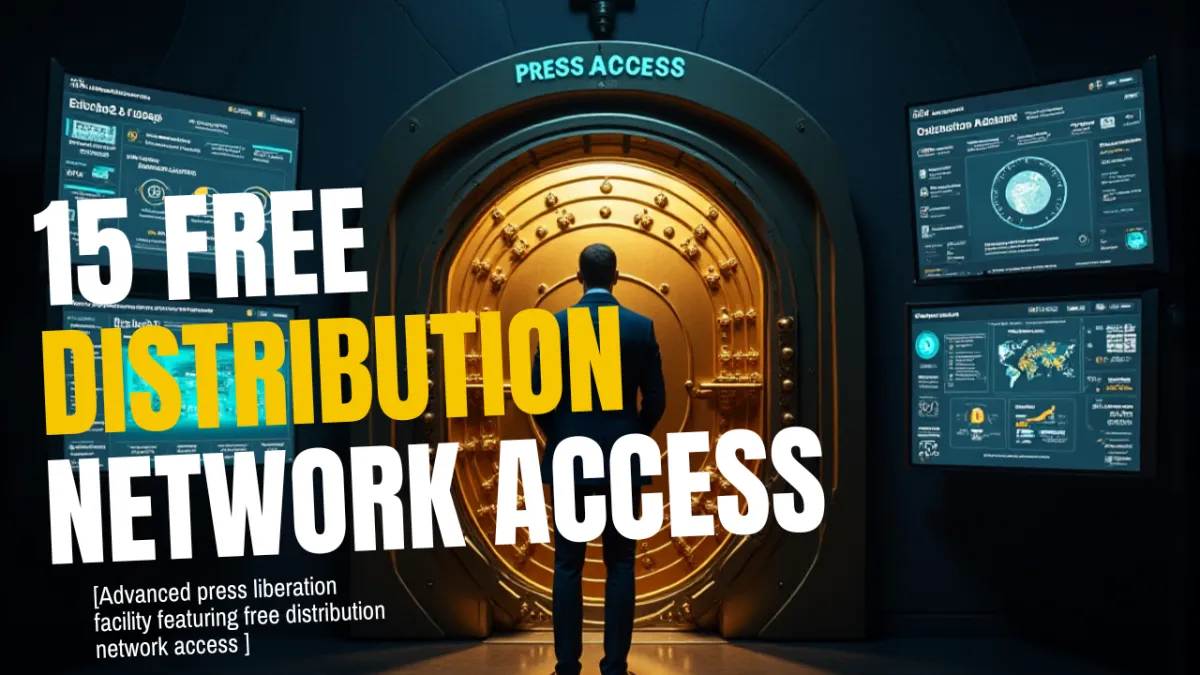 Advanced press liberation facility featuring free distribution network access and zero-cost success tracking