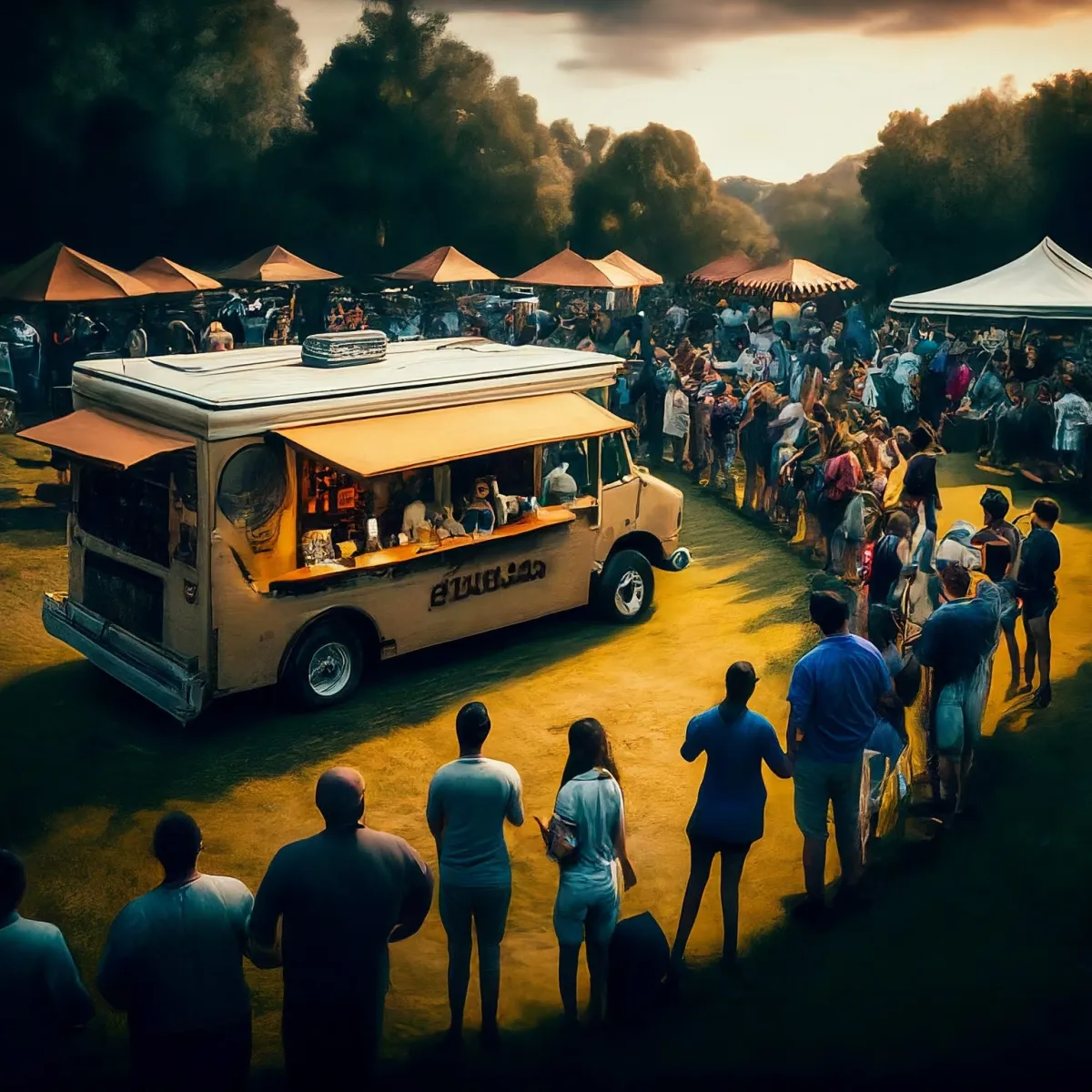 Line At Coffee Truck