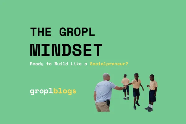 Green background Small zebra illustration centered at top Bold black text: “ready to build like a socialpreneur?” Subtext: “groplblogs” with “gropl” in black and “blogs” in white Minimalist, modern design Represents socialpreneurship and startup mindset Blog cover image for Gropl.io thought leadership series