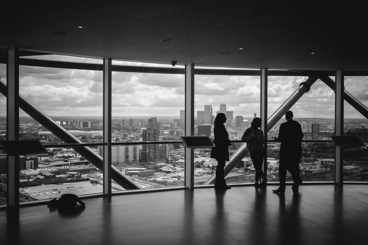 Business people in a building