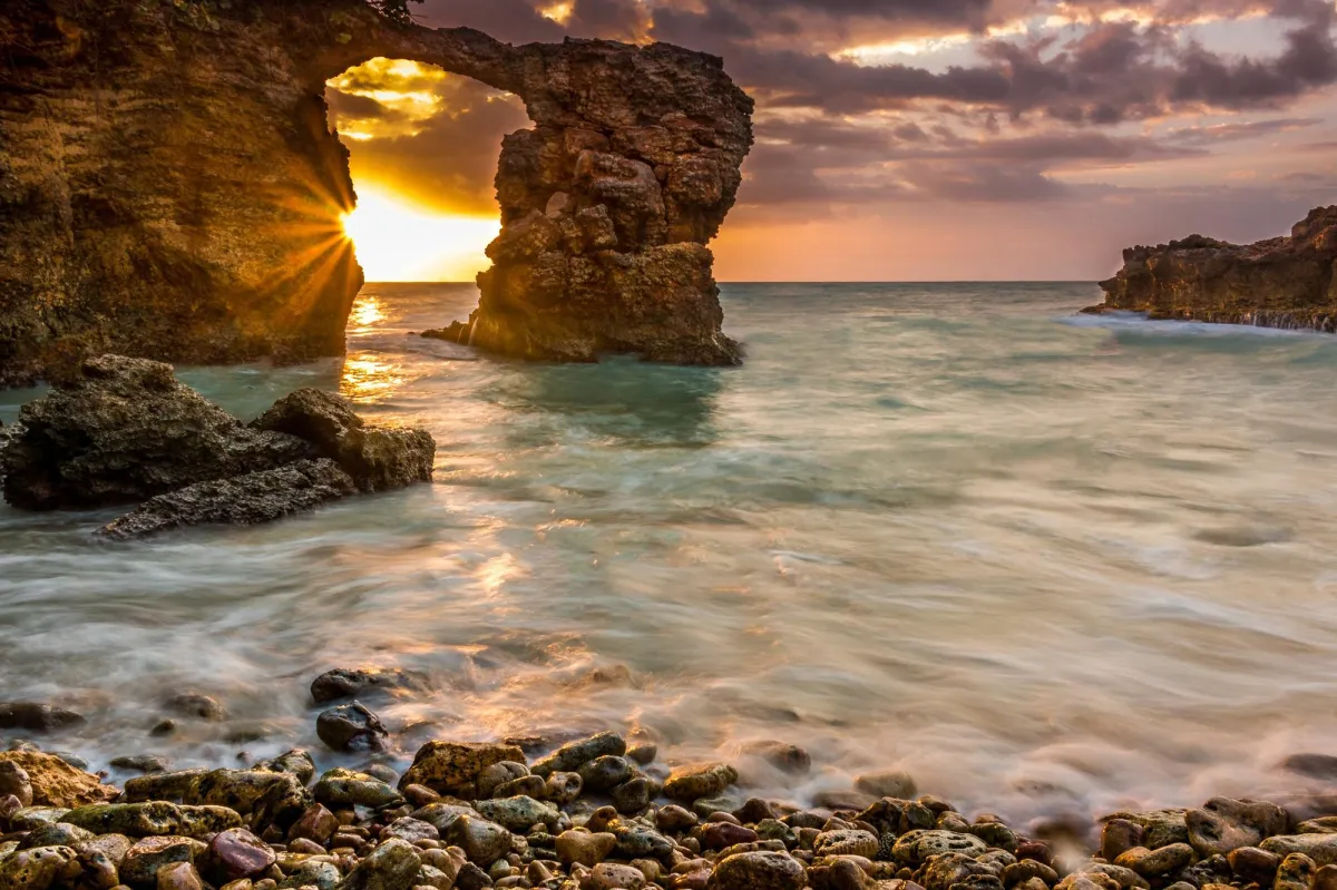 Magnificent sunset over the ocean in Cabo Rojo, Puerto Rico – a must-see experience.