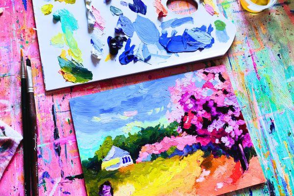 oil painting irit landgraf cherry trees