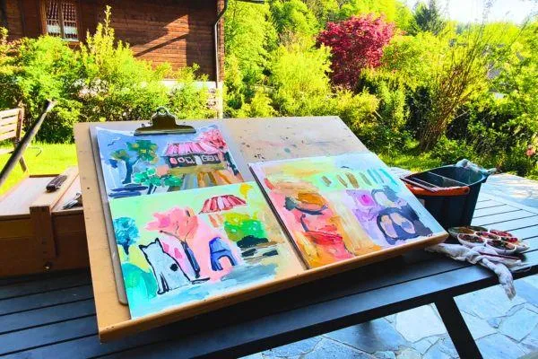 Plein Air with Acrylics: Finding My Way (and My Warm Side) 🎨🌿